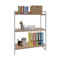 Ver imagem 2 de Estante de Livros Industrial Aço 80CMX104CM 3 Prateleiras Kuadra Marrom