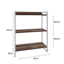 Ver imagem 4 de Estante de Livros Industrial Aço 80CMX104CM 3 Prateleiras Kuadra Marrom
