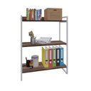 Ver imagem 2 de Estante de Livros Industrial Aço 80CMX104CM 3 Prateleiras Kuadra Marrom