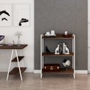 Ver imagem 1 de Estante de Livros Industrial Aço 80CMX104CM 3 Prateleiras Kuadra Marrom