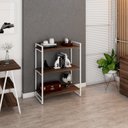Ver imagem 6 de Estante de Livros Industrial Aço 80CMX104CM 3 Prateleiras Kuadra Marrom