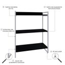 Ver imagem 5 de Estante de Livros Industrial Aço 80CMX104CM 3 Prateleiras Kuadra Preto
