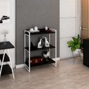 Ver imagem 6 de Estante de Livros Industrial Aço 80CMX104CM 3 Prateleiras Kuadra Preto