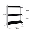 Ver imagem 4 de Estante de Livros Industrial Aço 80CMX104CM 3 Prateleiras Kuadra Preto