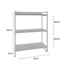 Ver imagem 4 de Estante de Livros Industrial Aço 80CMX104CM 3 Prateleiras Kuadra Branco