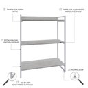 Ver imagem 5 de Estante de Livros Industrial Aço 80CMX104CM 3 Prateleiras Kuadra Branco