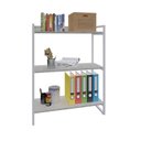 Ver imagem 2 de Estante de Livros Industrial Aço 80CMX104CM 3 Prateleiras Kuadra Branco