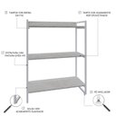 Ver imagem 5 de Estante para Livros Industrial 104cmx80cm 3 Prateleiras Kuadra