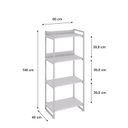 Ver imagem 4 de Estante de Livros Industrial Aço 60CMX146CM 4 Prateleiras Kuadra Branco