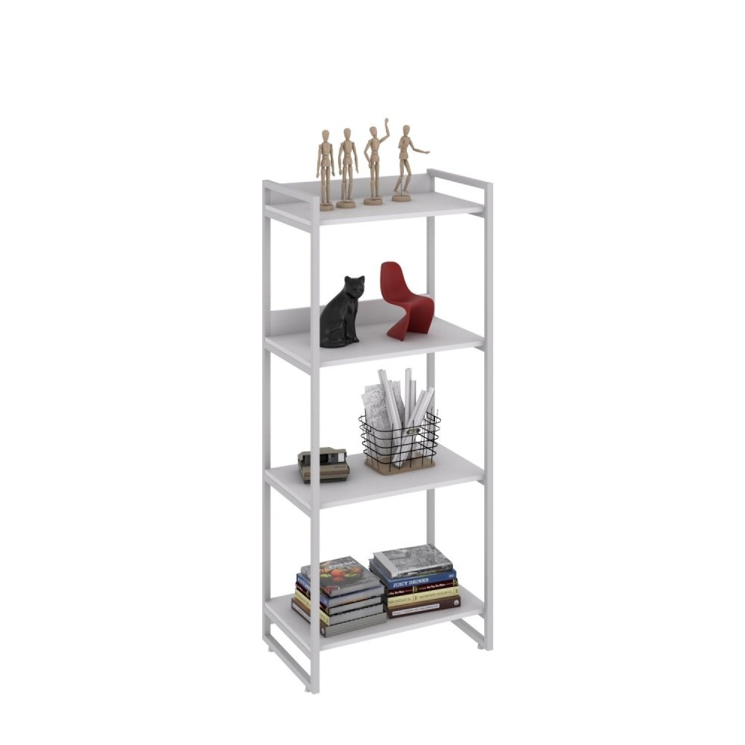 Estante para Livros Industrial 145cmx60cm 4 Prateleiras Kuadra - 2