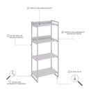 Ver imagem 5 de Estante de Livros Industrial Aço 60CMX146CM 4 Prateleiras Kuadra Branco