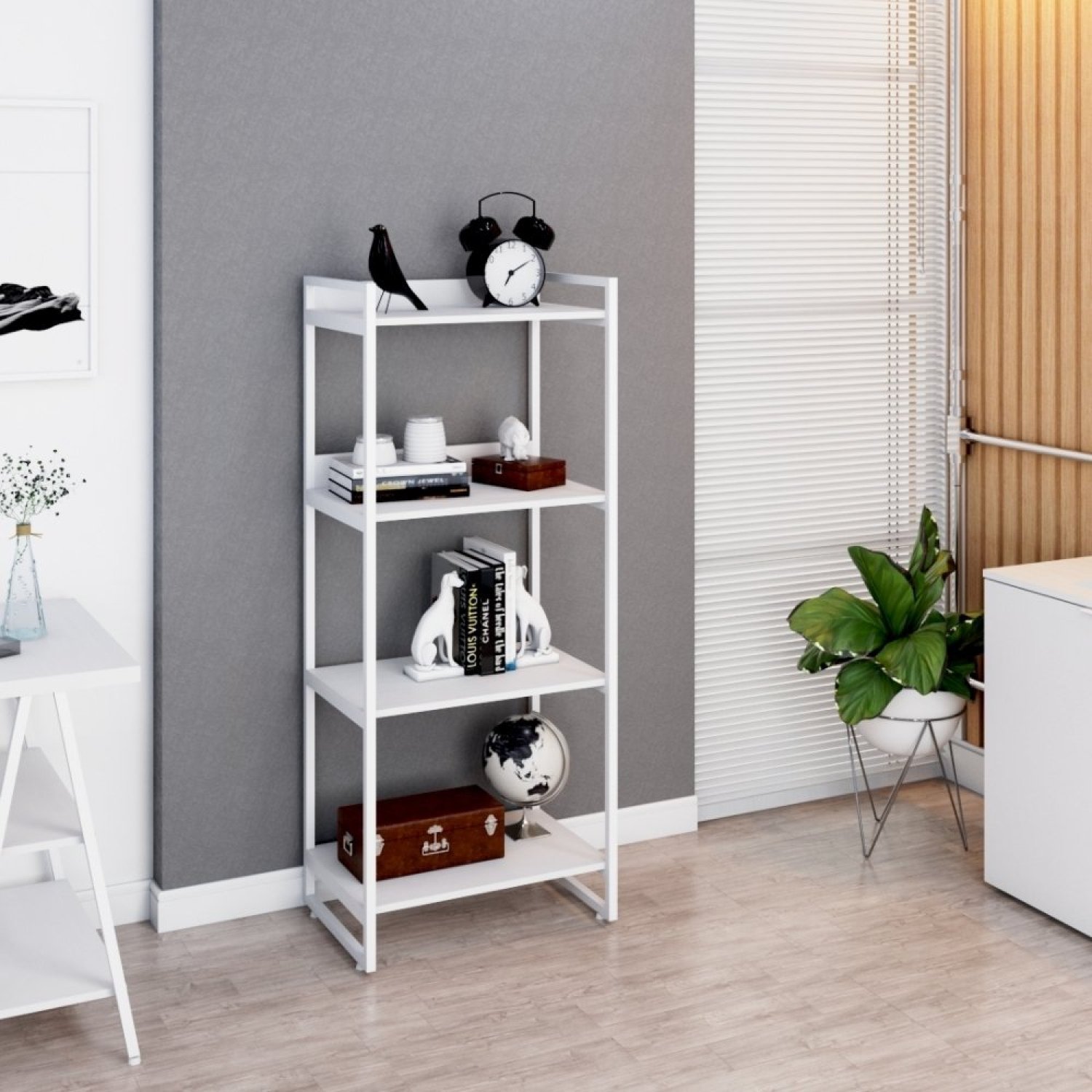 Estante para Livros Industrial 145cmx60cm 4 Prateleiras Kuadra - 6