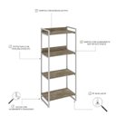 Ver imagem 5 de Estante para Livros Industrial 145cmx60cm 4 Prateleiras Kuadra