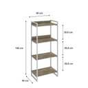 Ver imagem 4 de Estante de Livros Industrial Aço 60CMX146CM 4 Prateleiras Kuadra Marrom