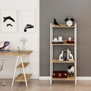 Ver imagem 1 de Estante de Livros Industrial Aço 60CMX146CM 4 Prateleiras Kuadra Marrom
