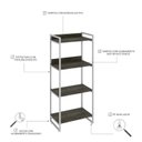 Ver imagem 5 de Estante para Livros Industrial 145cmx60cm 4 Prateleiras Kuadra