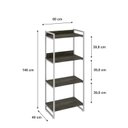 Ver imagem 4 de Estante de Livros Industrial Aço 60CMX146CM 4 Prateleiras Kuadra Marrom