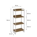 Ver imagem 4 de Estante de Livros Industrial Aço 60CMX146CM 4 Prateleiras Kuadra Marrom