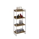 Ver imagem 2 de Estante de Livros Industrial Aço 60CMX146CM 4 Prateleiras Kuadra Marrom