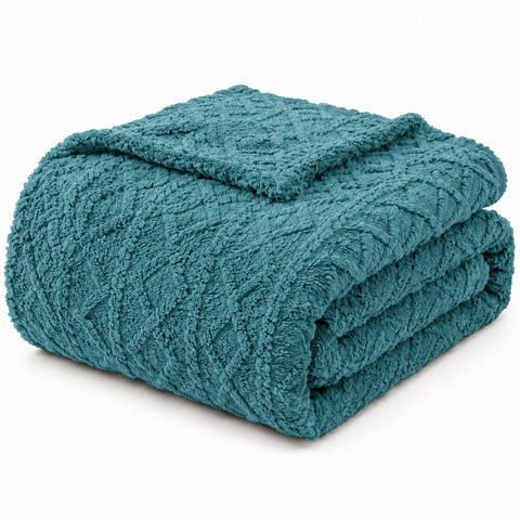 Manta Soft Casal Jacquard Paquistão 2,00m x 1,80m Verde