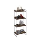Ver imagem 2 de Estante de Livros Industrial Aço 60CMX146CM 4 Prateleiras Kuadra Marrom