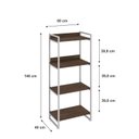 Ver imagem 4 de Estante de Livros Industrial Aço 60CMX146CM 4 Prateleiras Kuadra Marrom