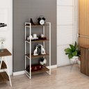 Ver imagem 1 de Estante de Livros Industrial Aço 60CMX146CM 4 Prateleiras Kuadra Marrom