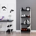 Ver imagem 1 de Estante de Livros Industrial Aço 60CMX146CM 4 Prateleiras Kuadra Preto