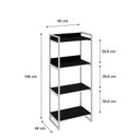 Ver imagem 4 de Estante de Livros Industrial Aço 60CMX146CM 4 Prateleiras Kuadra Preto