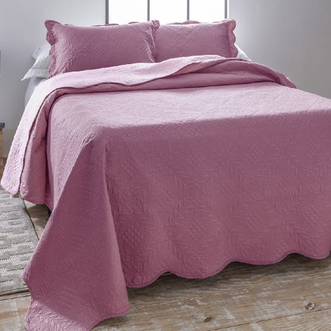 Kit Colcha Jolitex King 3 Peças Lisa Rosa Chá
