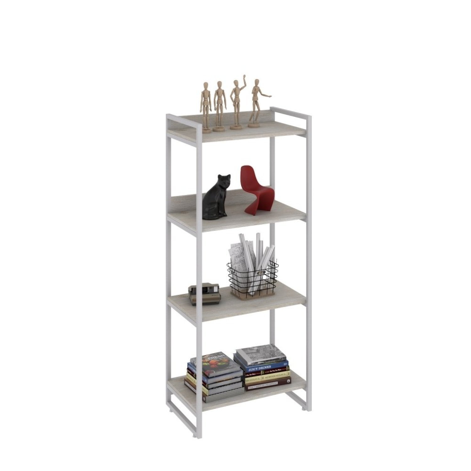 Estante para Livros Industrial 145cmx60cm 4 Prateleiras Kuadra - 2