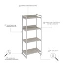 Ver imagem 5 de Estante para Livros Industrial 145cmx60cm 4 Prateleiras Kuadra