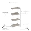 Ver imagem 5 de Estante de Livros Industrial Aço 60CMX146CM 4 Prateleiras Kuadra Branco