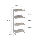 Ver imagem 4 de Estante de Livros Industrial Aço 60CMX146CM 4 Prateleiras Kuadra Branco
