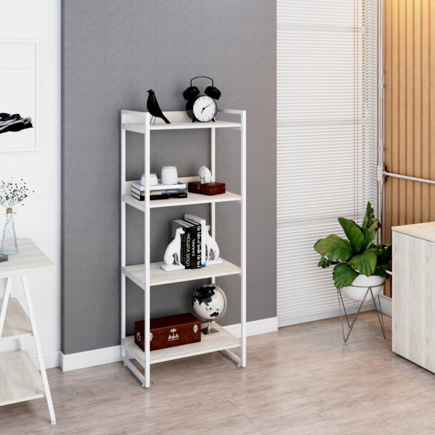 Estante para Livros Industrial 145cmx60cm 4 Prateleiras Kuadra - 6