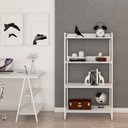 Ver imagem 1 de Estante de Livros Industrial Aço 80CMX146CM 4 Prateleiras Kuadra Branco