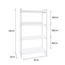 Ver imagem 4 de Estante para Livros Industrial 145cmx80cm 4 Prateleiras Kuadra