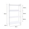 Estante para Livros Industrial 145cmx80cm 4 Prateleiras Kuadra - 4