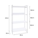 Ver imagem 4 de Estante de Livros Industrial Aço 80CMX146CM 4 Prateleiras Kuadra Branco