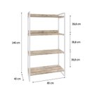 Ver imagem 4 de Estante de Livros Industrial Aço 80CMX146CM 4 Prateleiras Kuadra Marrom