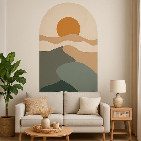 Adesivo de Parede Arco Paisagem Decoração para Interiores