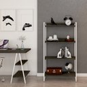 Ver imagem 1 de Estante de Livros Industrial Aço 80CMX146CM 4 Prateleiras Kuadra Marrom