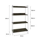 Ver imagem 4 de Estante de Livros Industrial Aço 80CMX146CM 4 Prateleiras Kuadra Marrom