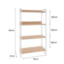 Ver imagem 4 de Estante de Livros Industrial Aço 80CMX146CM 4 Prateleiras Kuadra Marrom