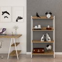 Ver imagem 1 de Estante de Livros Industrial Aço 80CMX146CM 4 Prateleiras Kuadra Marrom