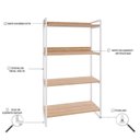 Ver imagem 5 de Estante de Livros Industrial Aço 80CMX146CM 4 Prateleiras Kuadra Marrom