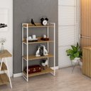 Ver imagem 6 de Estante de Livros Industrial Aço 80CMX146CM 4 Prateleiras Kuadra Marrom