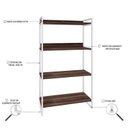 Ver imagem 5 de Estante de Livros Industrial Aço 80CMX146CM 4 Prateleiras Kuadra Marrom