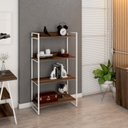 Ver imagem 6 de Estante de Livros Industrial Aço 80CMX146CM 4 Prateleiras Kuadra Marrom