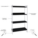 Ver imagem 5 de Estante de Livros Industrial Aço 80CMX146CM 4 Prateleiras Kuadra Preto